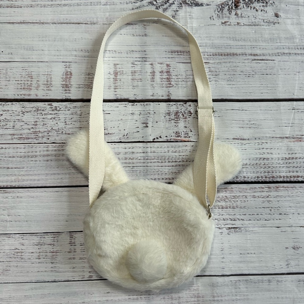 4 for $20! Girls Faux Fur White Bunny Purse with Crossbody Strap - Picture 2 of 8